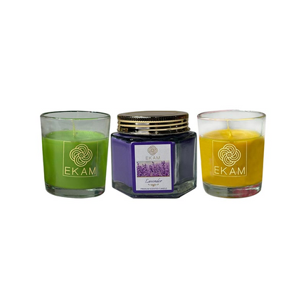3 Pack Candle Gift Set | Lemongrass , Lavender & Nagachampa