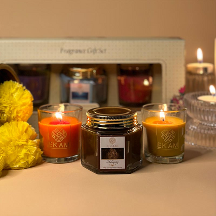 3 Pack Candle Gift Set | Mandarin, Mahogany & Lemon