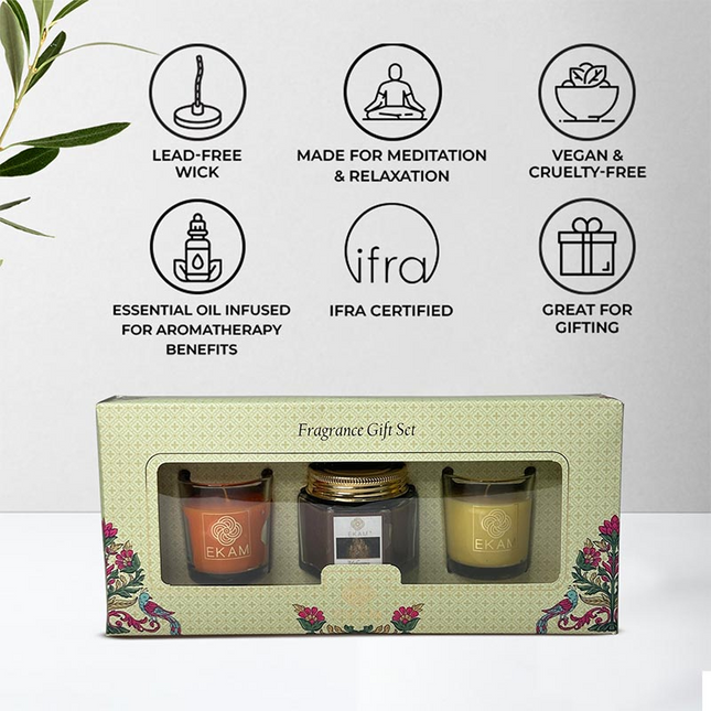 3 Pack Candle Gift Set | Mandarin, Mahogany & Lemon