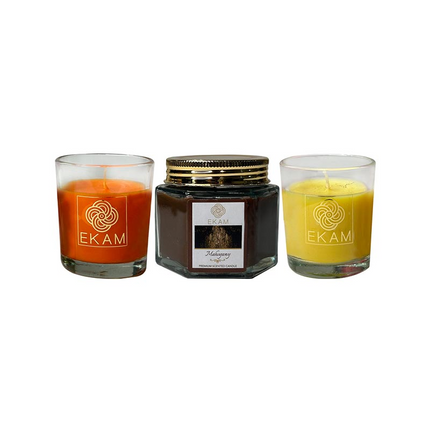 3 Pack Candle Gift Set | Mandarin, Mahogany & Lemon