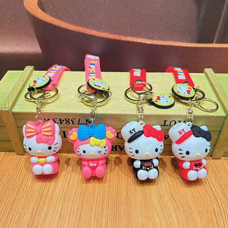 New Kitty Mix Design Rubber Keychain