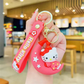 Kitty with Blue Hairband rubber keychain
