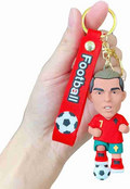 Ronaldo RED/GREEN rubber keychain