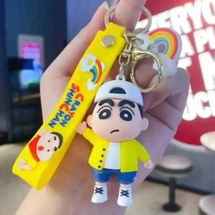 New Shinchan  with yellow coat Rubber Keychain