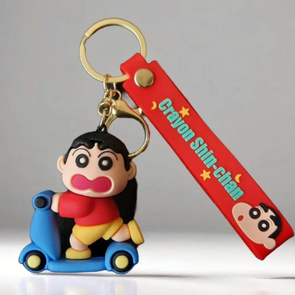 New Shinchan on Bike Rubber Keychain  1
