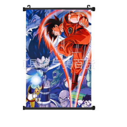 Wall Scroll Goku Kick With Red One