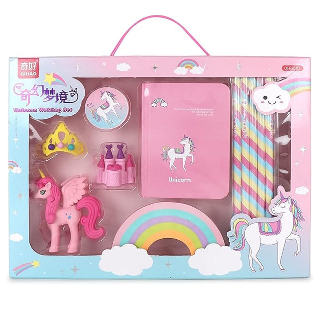 Unicorn Stationary Set - Erasers, Pencils, Sharpner, Diary