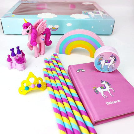 Unicorn Stationary Set - Erasers, Pencils, Sharpner, Diary