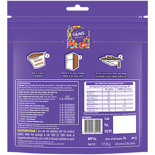Cadbury Gems Mini Treats Chocolate Pack 126.4g