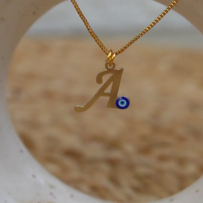 Initial Evil Eye Name Pendant | All Letters Available