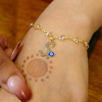 Name Initial Evil Eye AD Bracelet | All Letters Available