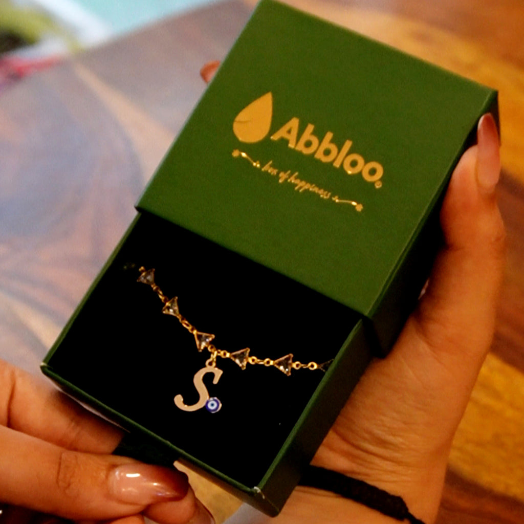 Name Initial Evil Eye AD Bracelet | All Letters Available