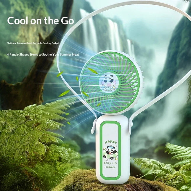 CoolPanda Multi-Angle Hand Fan with Neck Band