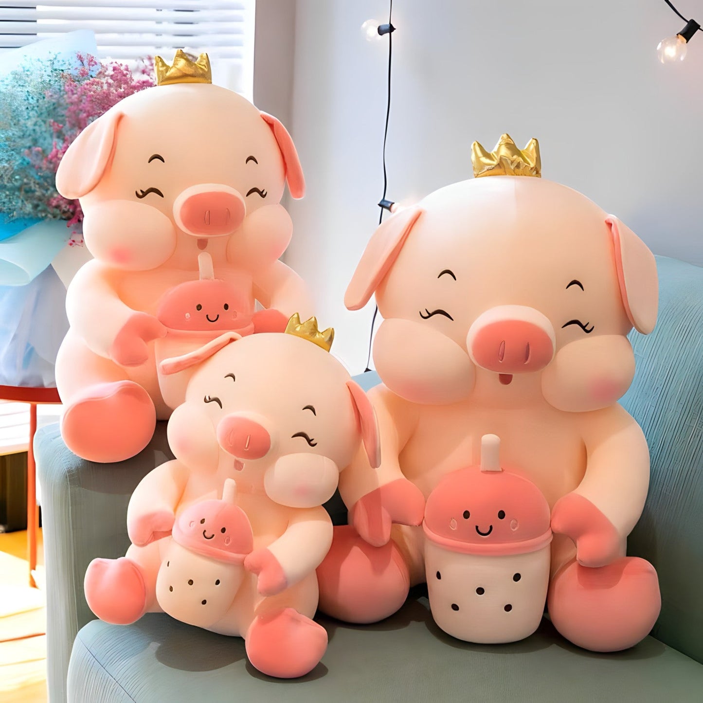 Crown Bottle Pig Soft Toy