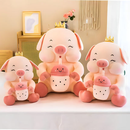 Crown Bottle Pig Soft Toy – Abbloo - Main Image