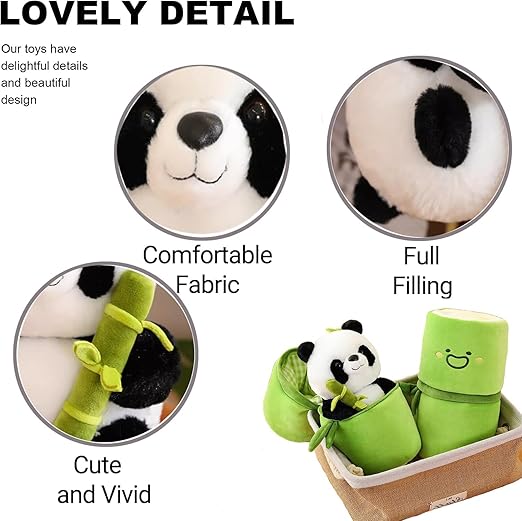 Cute Panda Plush with Bamboo Soft Toy 35cm