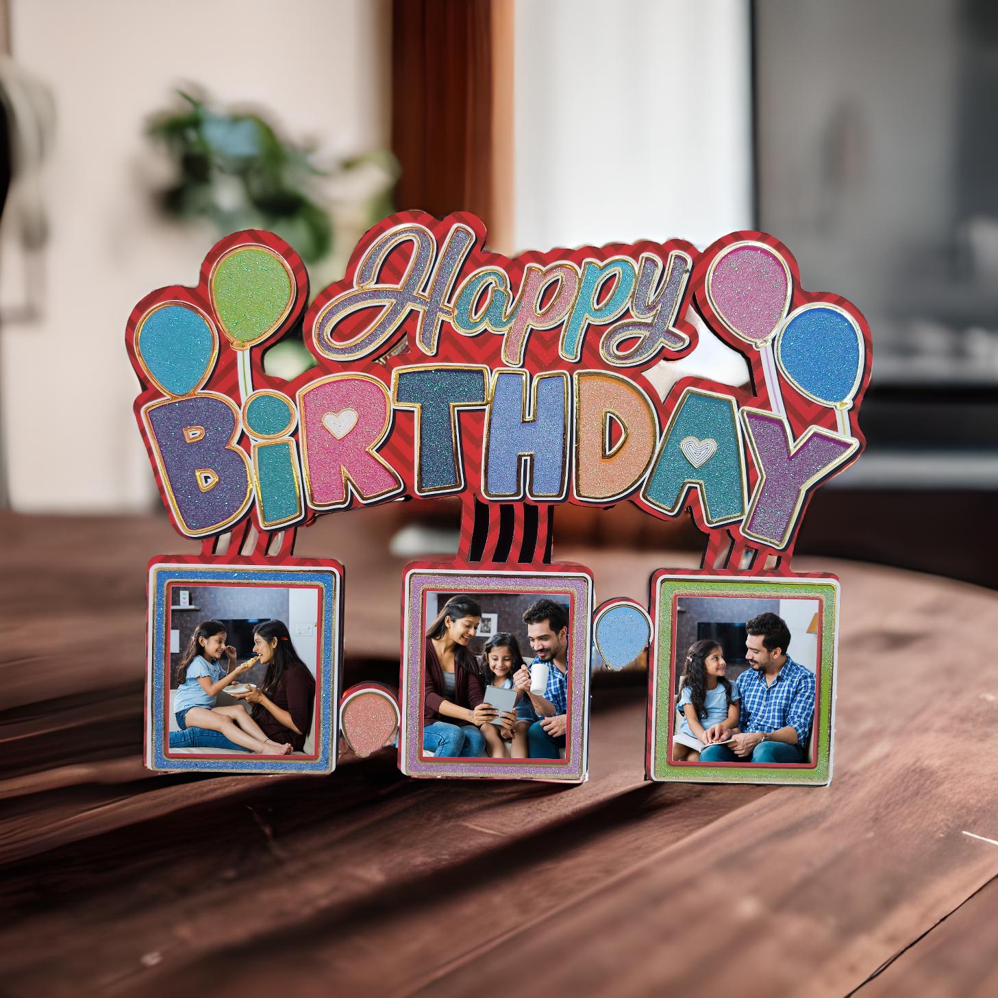 Happy Birthday 3 Photo Frame