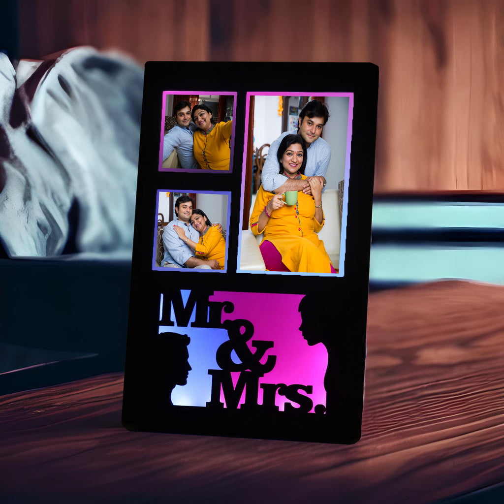 Personalised Mr. & Mrs. LED Photo Frame